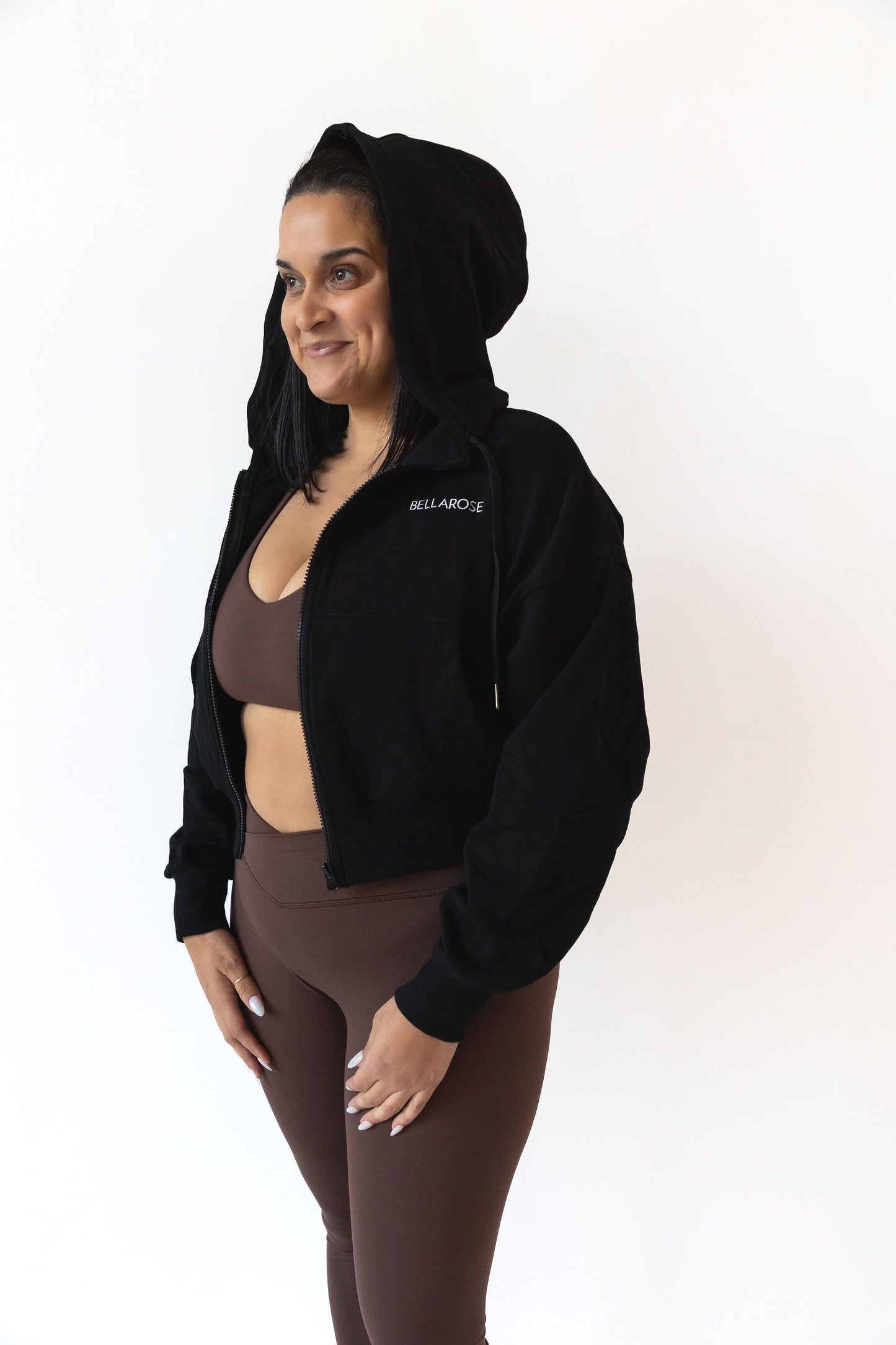 Everyday Cropped Zip Up Hoodie